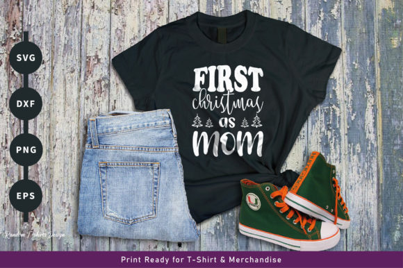 First Christmas As Mom T-shirt Design Review